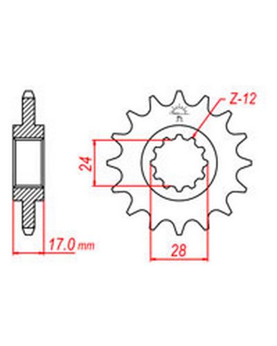 Pignon Moto JT SPROCKETS Pignon acier:JTF1371.15dents Pas:525