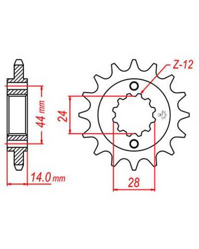 Pignon Moto JT SPROCKETS Pignon acier:JTF1372.17dents Pas:525
