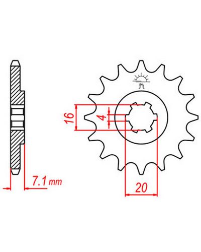 Pignon Moto JT SPROCKETS Pignon acier:JTF1407.10dents Pas:520 Pignon Moto JT SPROCKETS Pignon acier:JTF1407.10dents Pas:520