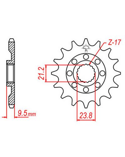 Pignon Moto JT SPROCKETS Pignon acier:JTF1441.15dents Pas:520