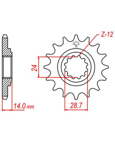 Pignon Moto JT SPROCKETS Pignon acier:JTF1529.17dents Pas:530 Pignon Moto JT SPROCKETS Pignon acier:JTF1529.17dents Pas:530