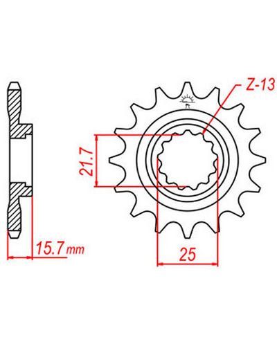 Pignon Moto JT SPROCKETS Pignon acier:JTF1535.15dents Pas:525