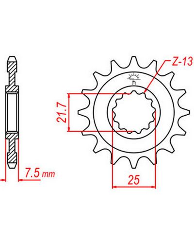 Pignon Moto JT SPROCKETS Pignon acier:JTF1536.14dents Pas:520