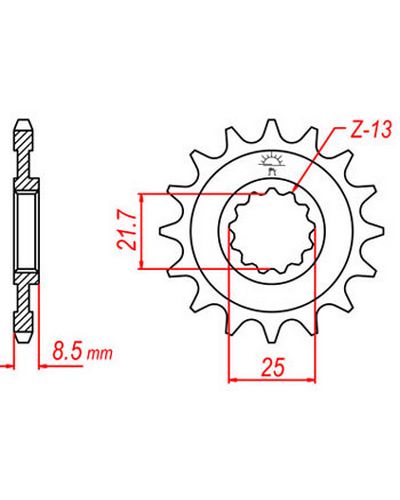 Pignon Moto JT SPROCKETS Pignon acier:JTF1537.16dents Pas:525 Pignon Moto JT SPROCKETS Pignon acier:JTF1537.16dents Pas:525