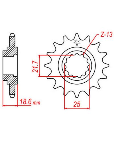 Pignon Moto JT SPROCKETS Pignon acier:JTF1538.14dents Pas:520