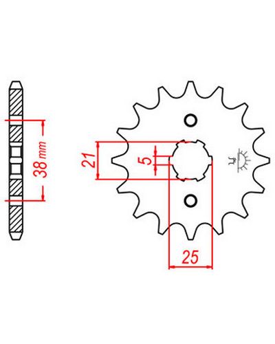 Pignon Moto JT SPROCKETS Pignon acier:JTF1573.13dents Pas:520