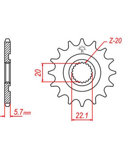 Pignon Moto JT SPROCKETS Pignon acier:JTF1590.13dents Pas:520