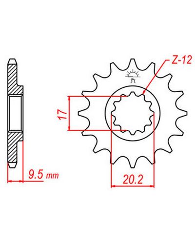 Pignon Moto JT SPROCKETS Pignon acier:JTF1906.12dents Pas:420