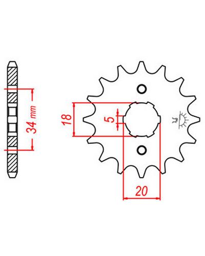 Pignon Moto JT SPROCKETS Pignon acier:JTF264.15dents Pas:428