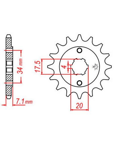 Pignon Moto JT SPROCKETS Pignon acier:JTF266.13dents Pas:520