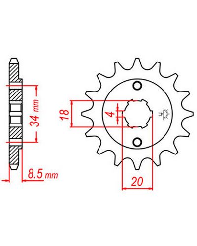 Pignon Moto JT SPROCKETS Pignon acier:JTF270.14dents Pas:520
