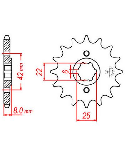 Pignon Moto JT SPROCKETS Pignon acier:JTF281.14dents Pas:520