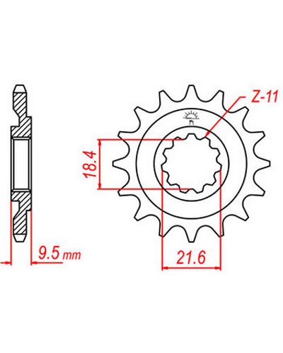 Pignon Moto JT SPROCKETS Pignon acier:JTF285.14dents Pas:520
