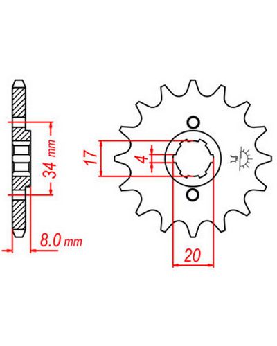 Pignon Moto JT SPROCKETS Pignon acier:JTF287.14dents Pas:520