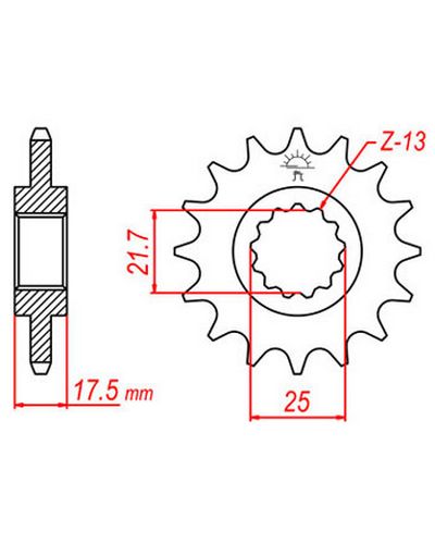Pignon Moto JT SPROCKETS Pignon acier:JTF297.15dents Pas:525