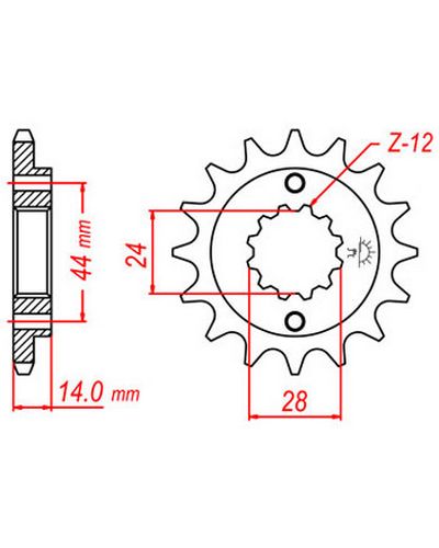 Pignon Moto JT SPROCKETS Pignon acier:JTF314.16dents Pas:525 Pignon Moto JT SPROCKETS Pignon acier:JTF314.16dents Pas:525