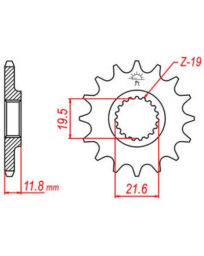 Pignon Moto JT SPROCKETS Pignon acier:JTF3222.12dents Pas:520 Pignon Moto JT SPROCKETS Pignon acier:JTF3222.12dents Pas:520