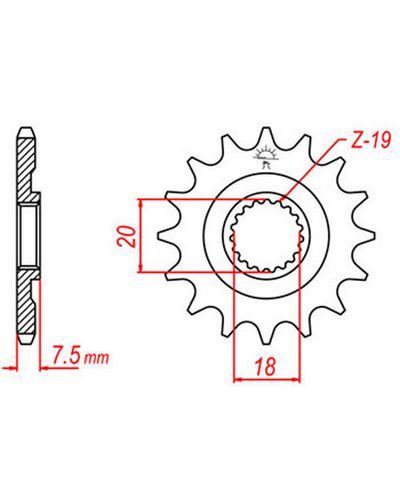 Pignon Moto JT SPROCKETS Pignon acier:JTF326.13dents Pas:520