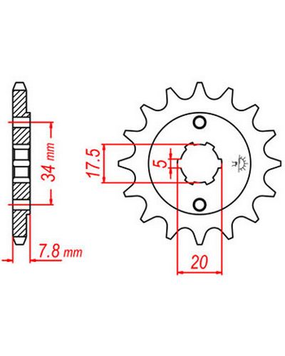 Pignon Moto JT SPROCKETS Pignon acier:JTF327.14dents Pas:520 Pignon Moto JT SPROCKETS Pignon acier:JTF327.14dents Pas:520