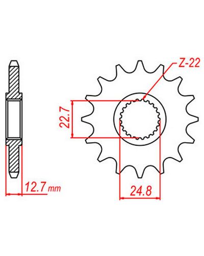 Pignon Moto JT SPROCKETS Pignon acier:JTF3323.22dents Pas:520 Pignon Moto JT SPROCKETS Pignon acier:JTF3323.22dents Pas:520