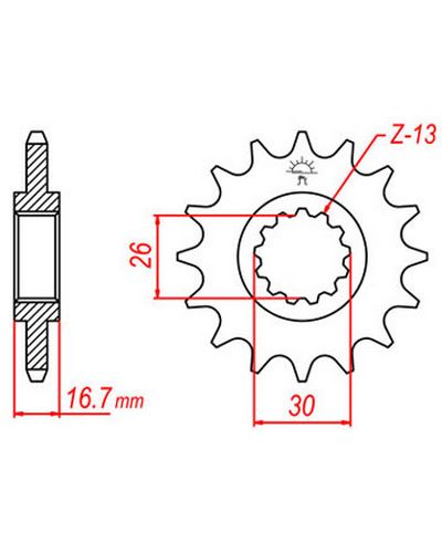 Pignon Moto JT SPROCKETS Pignon acier:JTF333.16dents Pas:530 Pignon Moto JT SPROCKETS Pignon acier:JTF333.16dents Pas:530