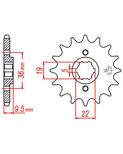 Pignon Moto JT SPROCKETS Pignon acier:JTF337.13dents Pas:520