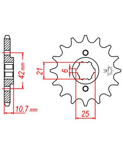 Pignon Moto JT SPROCKETS Pignon acier:JTF338.16dents Pas:530 Pignon Moto JT SPROCKETS Pignon acier:JTF338.16dents Pas:530