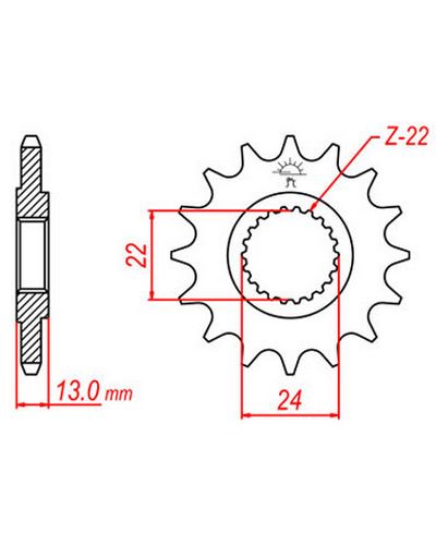Pignon Moto JT SPROCKETS Pignon acier:JTF3411.16dents Pas:530