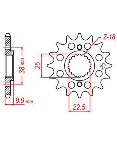 Pignon Moto JT SPROCKETS Pignon acier:JTF403.15dents Pas:520 Pignon Moto JT SPROCKETS Pignon acier:JTF403.15dents Pas:520