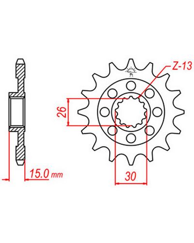 Pignon Moto JT SPROCKETS Pignon acier:JTF404.17dents Pas:525