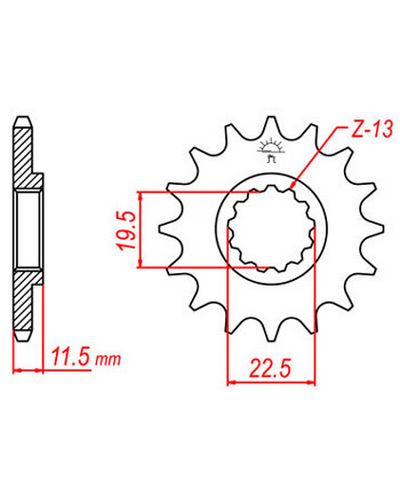 Pignon Moto JT SPROCKETS Pignon acier:JTF409.16dents Pas:428