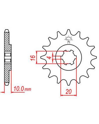 Pignon Moto JT SPROCKETS Pignon acier:JTF410.15dents Pas:428