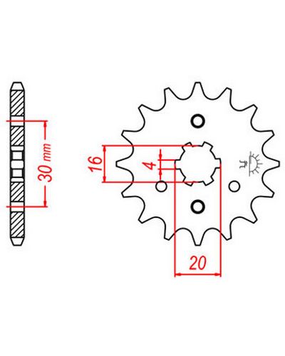 Pignon Moto JT SPROCKETS Pignon acier:JTF417.16dents Pas:428