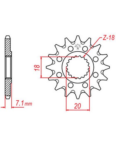 Pignon Moto JT SPROCKETS Pignon acier:JTF427SC.13dents Pas:520 (Anti-boue)