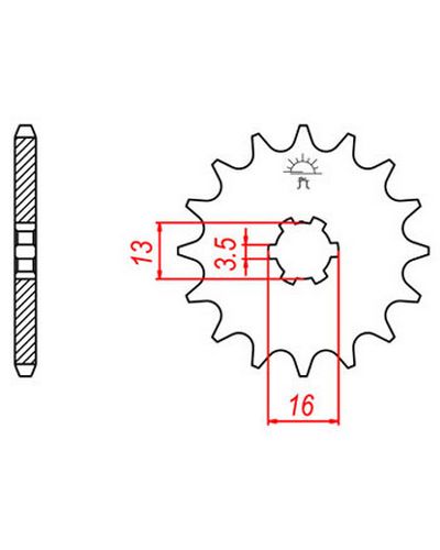 Pignon Moto JT SPROCKETS Pignon acier:JTF428.12dents Pas:428