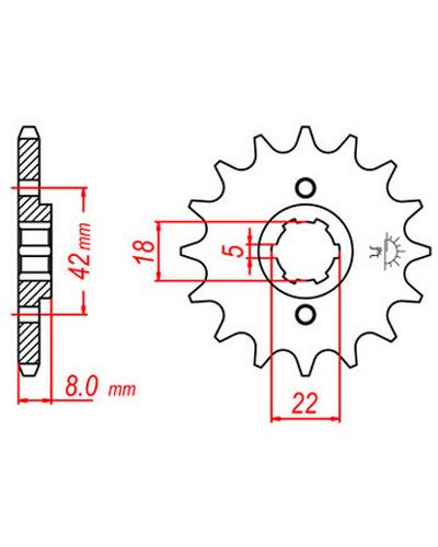 Pignon Moto JT SPROCKETS Pignon acier:JTF431.14dents Pas:520