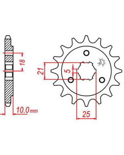 Pignon Moto JT SPROCKETS Pignon acier:JTF438.15dents Pas:520