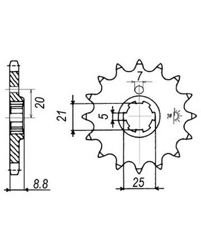 Pignon Moto JT SPROCKETS Pignon acier:JTF507.14dents Pas:520 Pignon Moto JT SPROCKETS Pignon acier:JTF507.14dents Pas:520