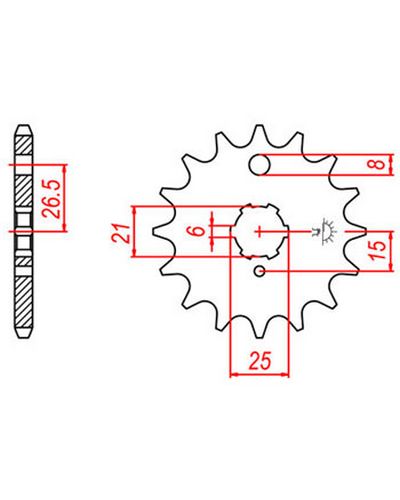 Pignon Moto JT SPROCKETS Pignon acier:JTF509.15dents Pas:530 Pignon Moto JT SPROCKETS Pignon acier:JTF509.15dents Pas:530