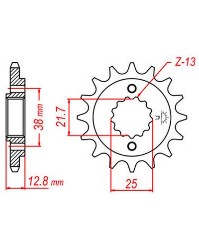 Pignon Moto JT SPROCKETS Pignon acier:JTF511.15dents Pas:520