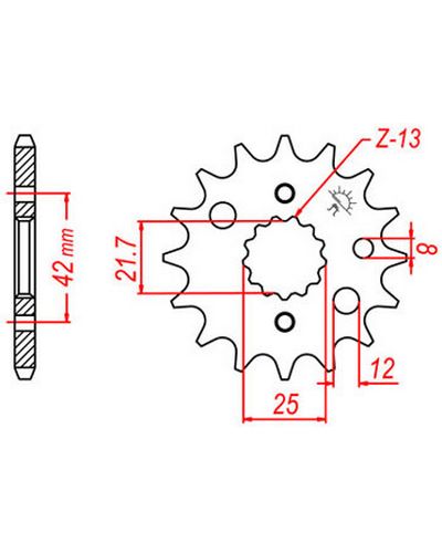 Pignon Moto JT SPROCKETS Pignon acier:JTF519.16dents Pas:530