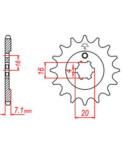 Pignon Moto JT SPROCKETS Pignon acier:JTF555.13dents Pas:428