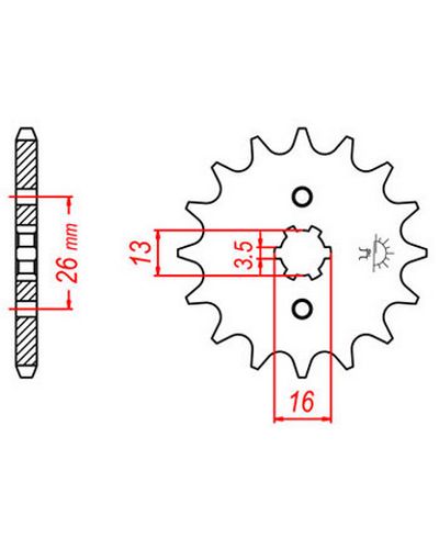Pignon Moto JT SPROCKETS Pignon acier:JTF563.12dents Pas:420