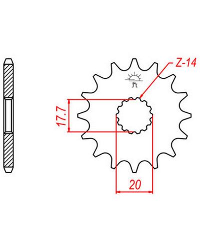 Pignon Moto JT SPROCKETS Pignon acier:JTF564.13dents Pas:520