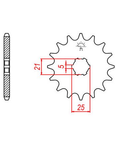 Pignon Moto JT SPROCKETS Pignon acier:JTF567.17dents Pas:530 Pignon Moto JT SPROCKETS Pignon acier:JTF567.17dents Pas:530