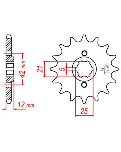 Pignon Moto JT SPROCKETS Pignon acier:JTF571.16dents Pas:530 Pignon Moto JT SPROCKETS Pignon acier:JTF571.16dents Pas:530
