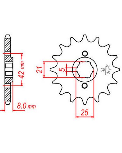Pignon Moto JT SPROCKETS Pignon acier:JTF575.15dents Pas:520