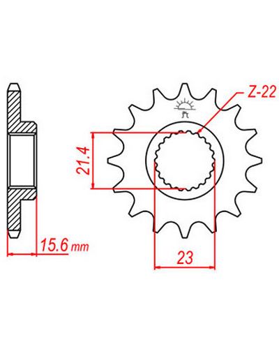 Pignon Moto JT SPROCKETS Pignon acier:JTF577.14dents Pas:520