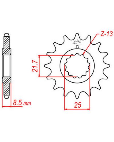 Pignon Moto JT SPROCKETS Pignon acier:JTF578.16dents Pas:520 Pignon Moto JT SPROCKETS Pignon acier:JTF578.16dents Pas:520