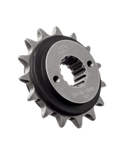 Pignon Moto JT SPROCKETS Pignon acier:JTF736RB.15dents Pas:520 (Avec caoutchouc)